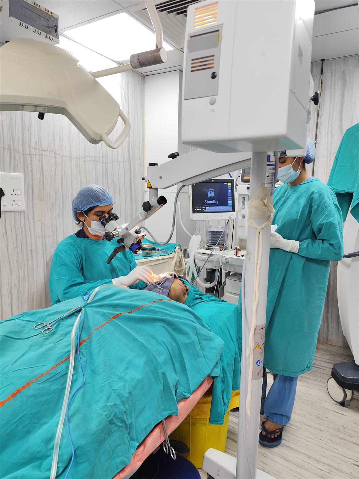 Dr. Namrata Chakraborty with a patient