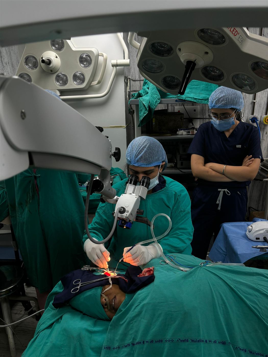 Dr. Namrata Chakraborty operating with her surgical team